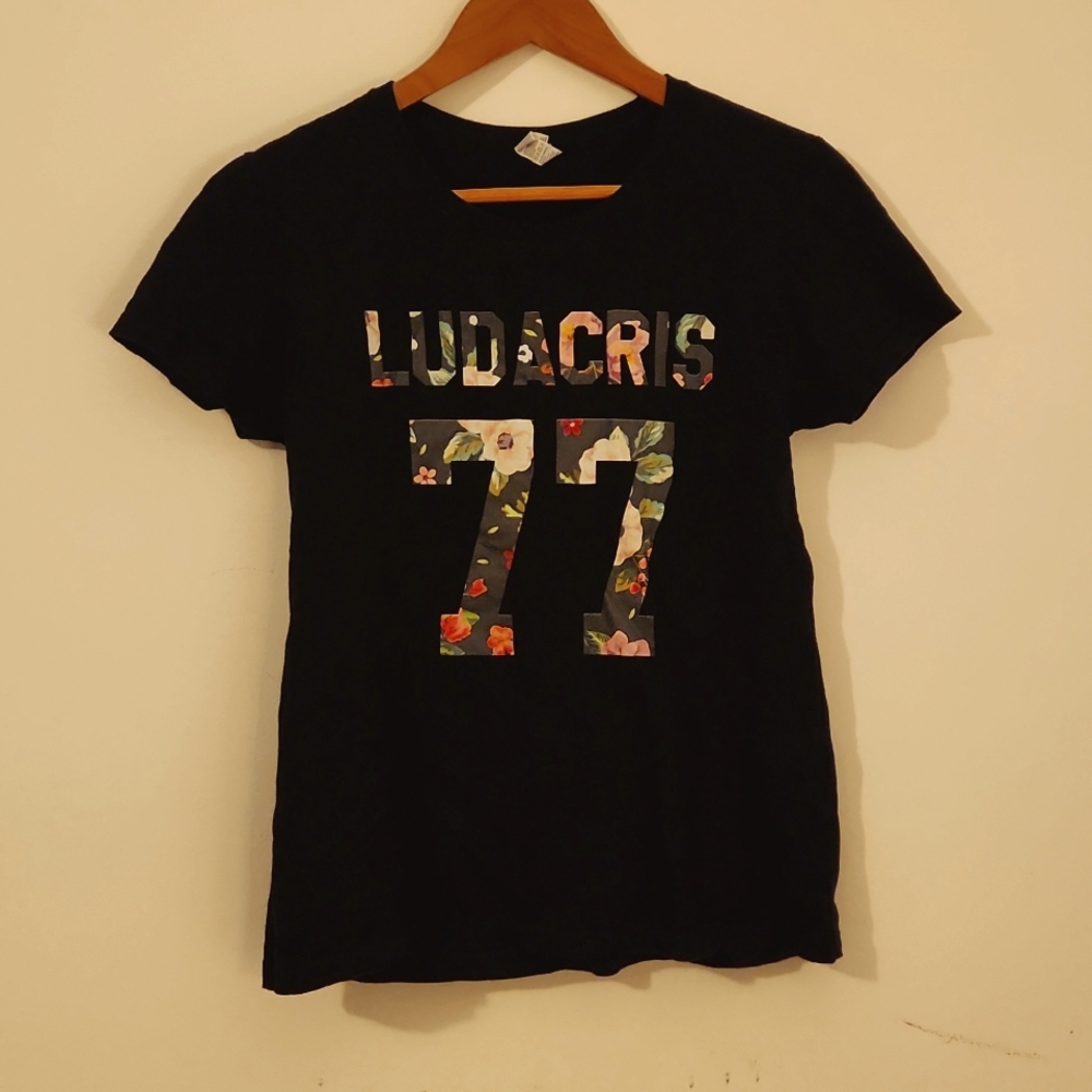 Ludacris 77 floral graphic black t-shirt
